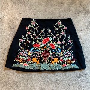 Zara Embroidered Floral Skirt